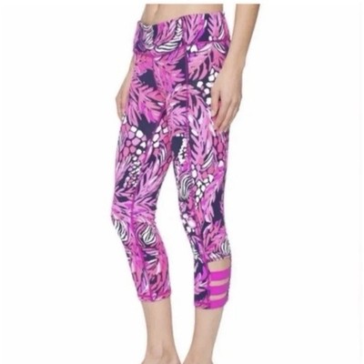 Lilly Pulitzer Luxletic Weekender Crop Leggings Womens Sz L Multicolor Pull On
