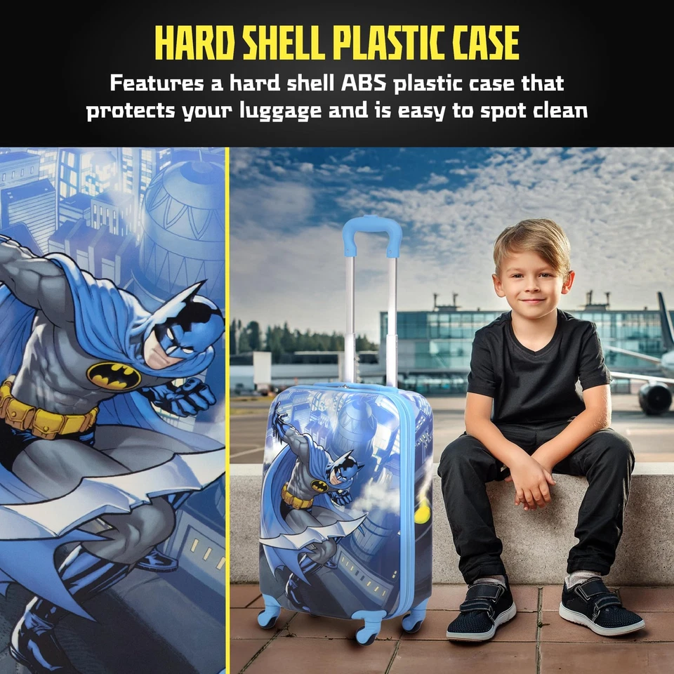 Детский чемодан унисекс DC Comics Batman 21 дюйм ручная кладь, жесткий на колесиках Sui... - Изображение 4 из 4