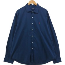 Used Ralph Lauren POLO RALPH LAUREN wide-collar long-sleeve cotton shirt men...