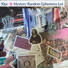50pc ✿ Mystery Random Ephemera Lot – Junk Journal & Scrapbook Supplies