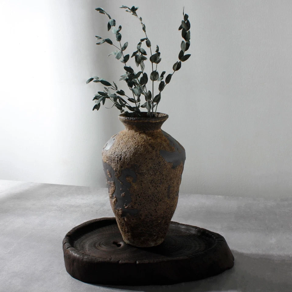 Rusty Ceramic Vase, Pottery Farmhouse Flower Vase for Centerpieces, Wabi Sabi... - Image 3 of 4