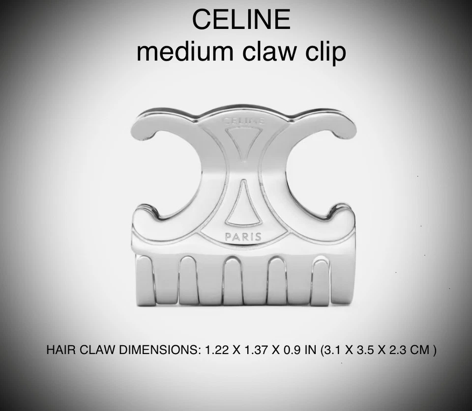 Nuevo • Clip de pelo Celine de metal plateado - Clip de garra mediano Foto 2 de 4