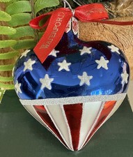 Waterford Holiday Heirlooms 2003 Stars And Stripes Heart Ornament
