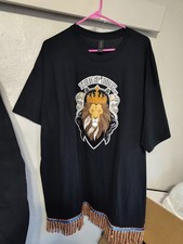 Tribe Of Judah Lion Black Gold White 2XL T-shirt Israelites Hebrew