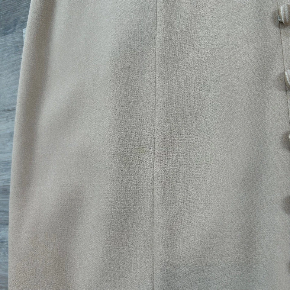 Donna Ricco Midi Dress Peach Satin Collar Sleeveless Vintage Glam 90s Made USA - Image 4 of 4