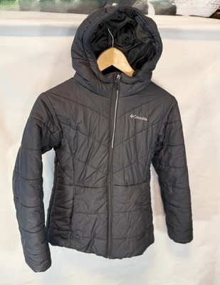 Columbia Women s L fitted, black, puffer jacket weather-protection cuffs