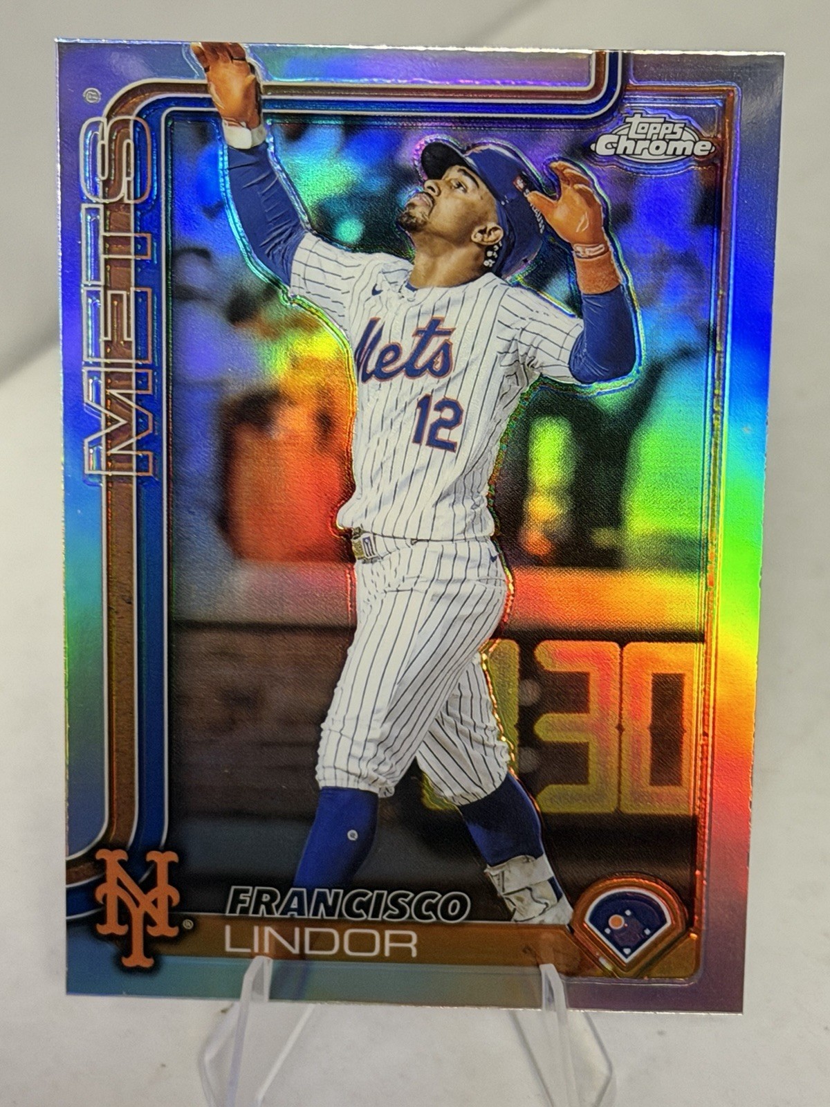 Francisco Lindor #170 Topps Chrome 2025 - Image Variation Refractor SP
