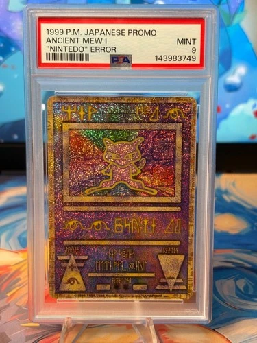 New Cert! PSA 9 - "Nintedo" ERROR 1999 Pokemon Japanese Promo Ancient Mew I Card