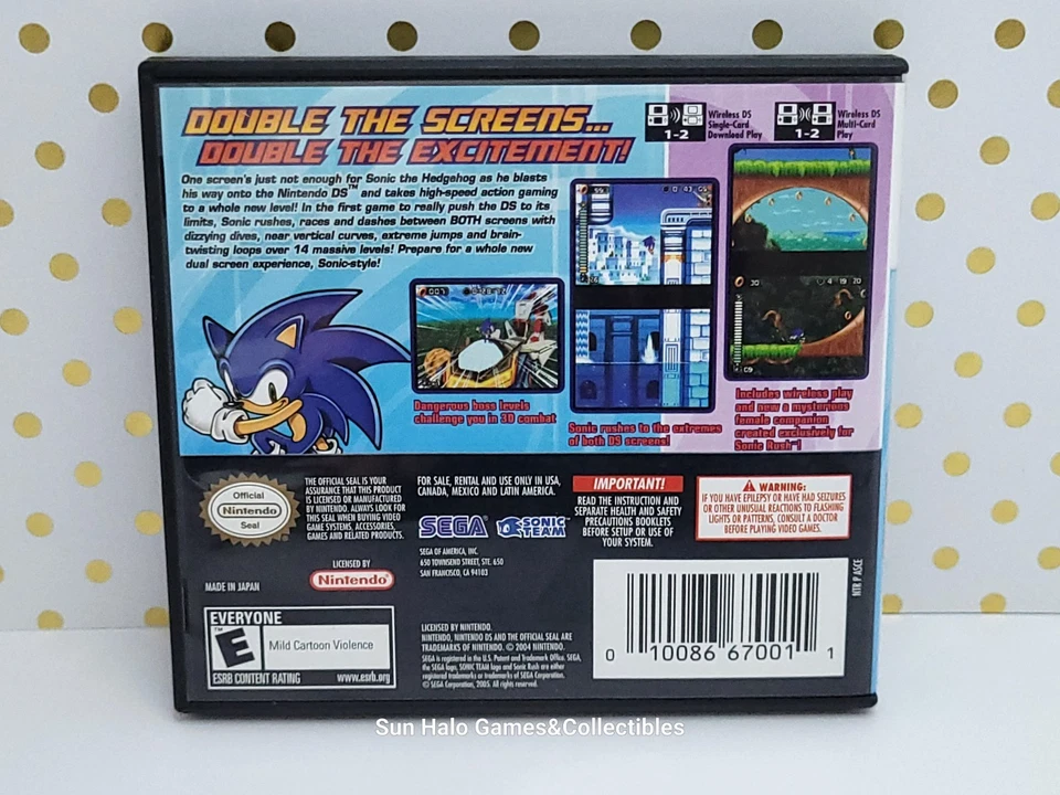 Sonic Rush Authentic (Nintendo DS, 2005) CIB Complete, TESTED - Image 3 of 4