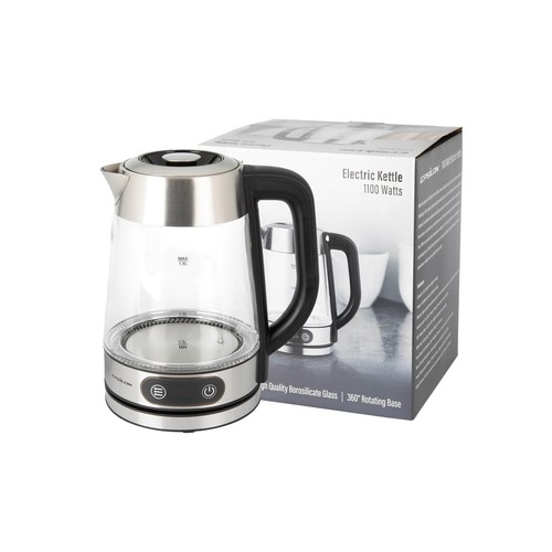 1.8L Glass Electric Kettle – Hot Water Tea Kettle with Borosilicate Glass & S...