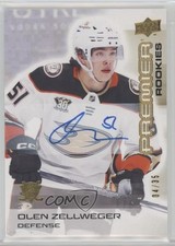 2024-25 Upper Deck Premier Rookies Gold Auto 4/35 Olen Zellweger #121 Auto 4p5