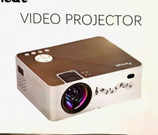 Pericat Q9 LCD Desktop Projector 1080p 6500 Lumens HDMI USB w/ Case and Screen