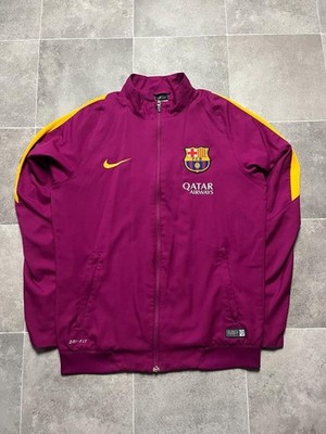 Nike Trackjacket FC Barcelona vintage Unisex Retro Jacke dunkelrosa/gelb (M)