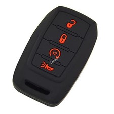Silicone Remote Key Fob Cover Case Protector for 4 buttons Black w/ red button