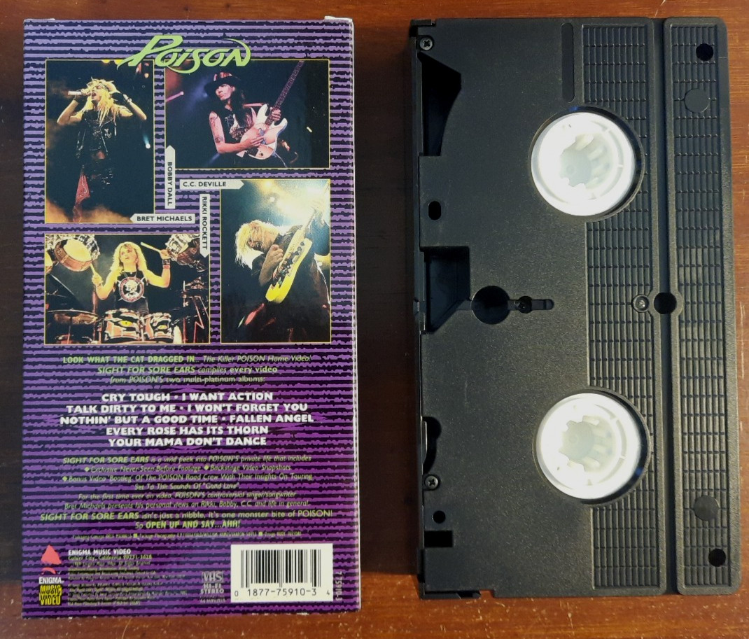POISON SIGHT FOR SORE EARS VHS MUSIC VIDEO TAPE 1989