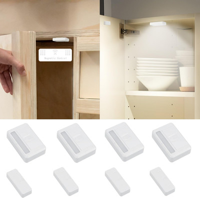 4 Pack Cordless Cabinet Lights, Door Open Activated Sensor Automatic Turn on off