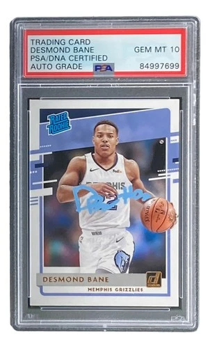 Desmond Bane Signed In Blue 2020 Donruss Rookies #240 Rookie Card PSA/DNA Gem