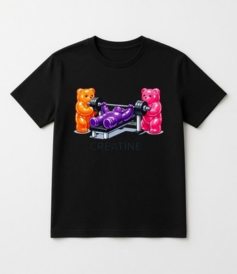 Creatine Gummy Bears T-Shirt | Funny Gym Supplement Workout Graphic Tee Gift