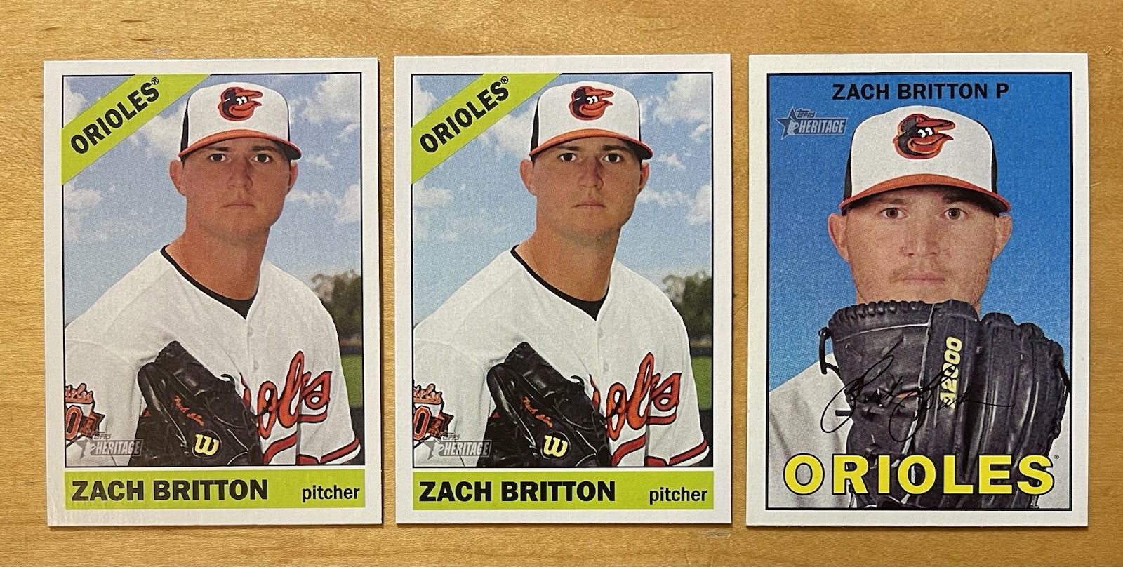 Zach Britton Lot Of Three Topps Heritage Baltimore Orioles NM-MT+