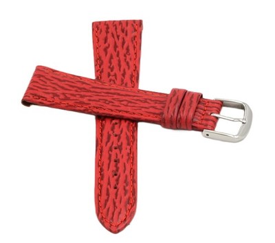 Lederuhrband Jacques Lemans Haifischprägung 20 mm für feste Stege geeignet