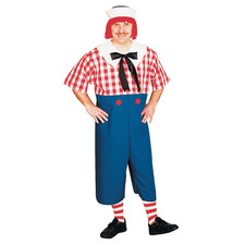 Men's Raggedy Andy Costume - Classic Halloween Dress-Up Outfit with Hat