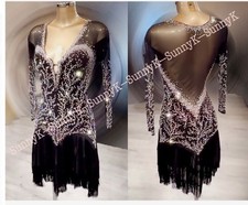 jz Handmade Women Samba Ballroom Swing Salsa Rumba Latin Dance Dress RHYTHM