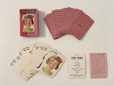 Vintage Whitman Old Maid Mini 2.5" Playing Card Game Western Printing Complete
