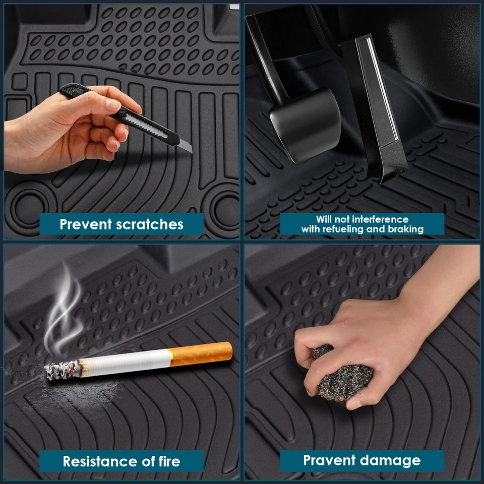 Alfombrillas coche para Volkswagen Jetta 2012-2018 negro todo tipo de clima TPE goma Foto 4 de 4