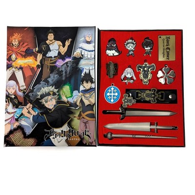 CHIBI BLACK BULLS, ICONS WEAPONS Black Clover 7 Pcs. Necklace Key Chain Set