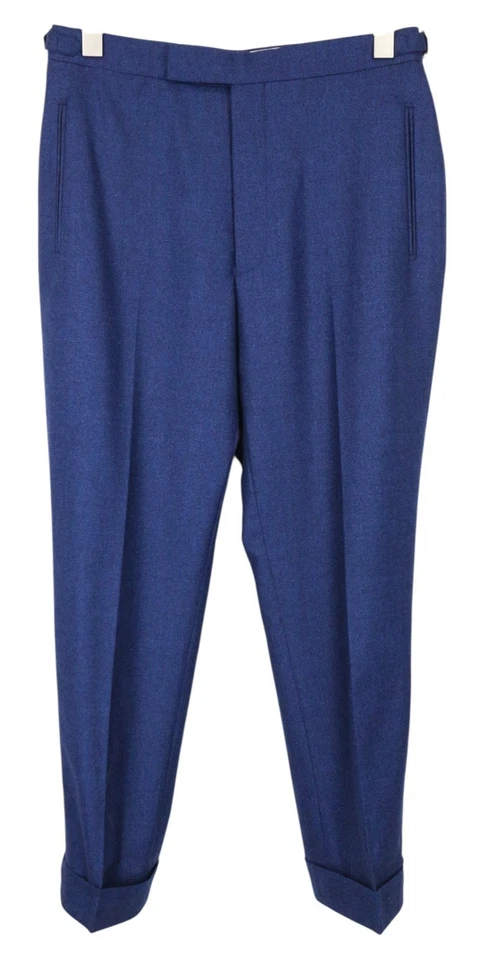 SUITSUPPLY La Spalla Men's Suit UK36S Mid Blue Slim 2-Piece Wool S120s Melange * - Image 3 of 4