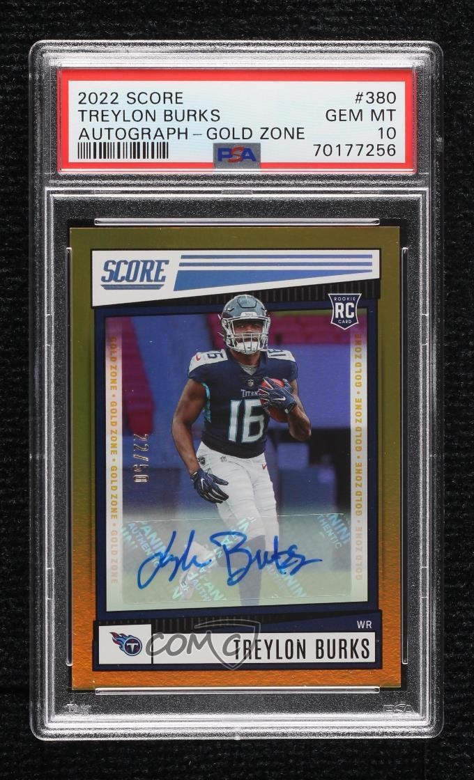 Treylon Burks Panini Score #380 Autograph-Gold Zone