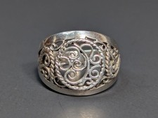 Sterling Silver Filigree Ring Size 7.5 Thailand 925