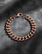 Pure Copper Cuban Link Bracelet Wrist Bangle Arthritis Therapy Healing Jewelry