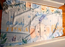 Baby Shower Backdrop for Boy Elephant Banner Its A Boy Background 6'ft By 4'ft