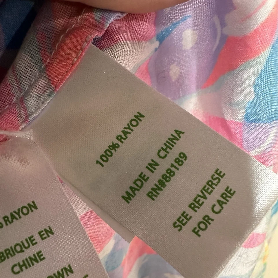 Lilly Pulitzer Shelley Top Cap Sleeve Sparkling Sands Brush Stoke Shirt XXS $98 - Image 3 of 4