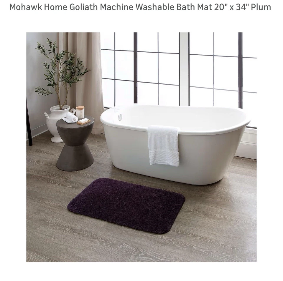 Alfombra de baño lavable Mohawk Home Goliath 20x34 ciruela púrpura alfombra de baño Foto 3 de 4