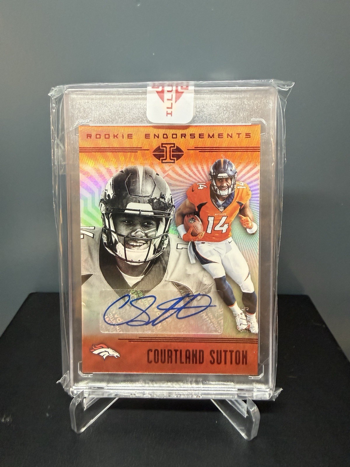 Courtland Sutton Panini Illusions Rookie Endorsements #RECS Red