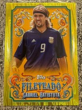Gabriel Batistuta Topps Fileteado Gold /150 Argentina Legend Rare