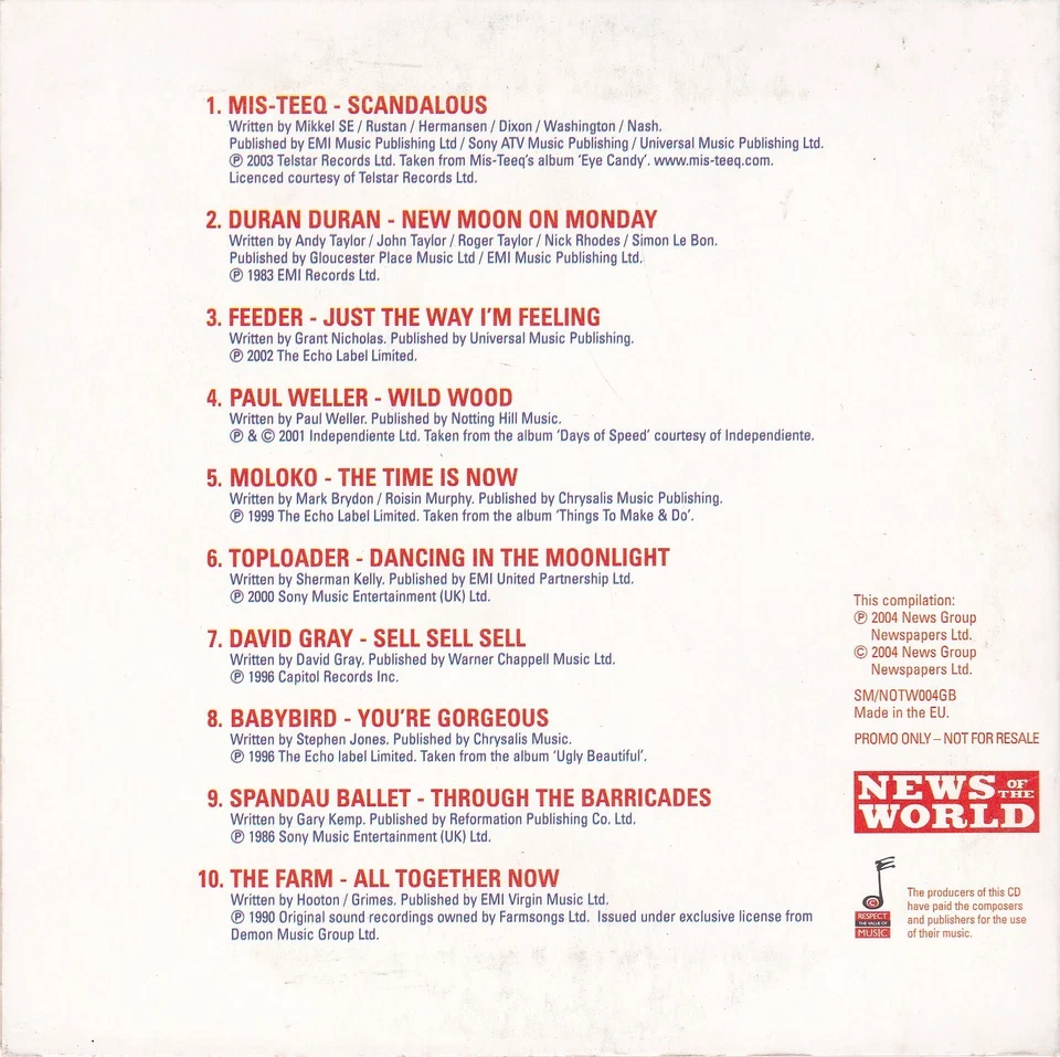 TRUE BRITS ( NEWS OF THE WORLD Newspaper CD ) - Bild 2 von 3