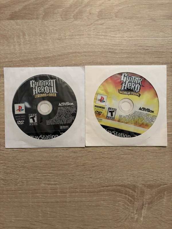 Lot of 2 Guitar Hero III & Guitar Hero World Tour **Disc ONLY** Playstation 2