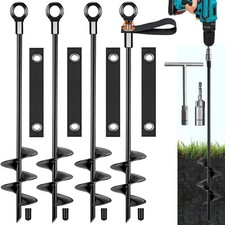 Fabulas Ground Anchors, Trampoline Stakes Anchors High Wind Heavy Duty 16 Inc...