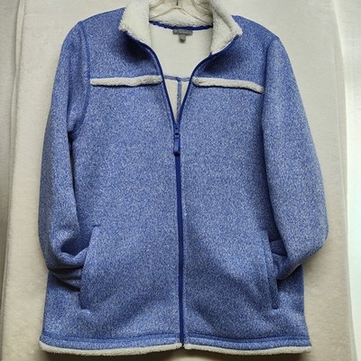 T By Talbots Fleece Lined Zip Up Jacket Sz Sm Thick Warm Inside Outside Pockets 