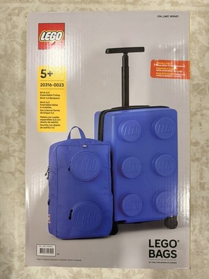 LEGO Kids 2-Piece Luggage Set Expandable Trolley & Backpack Travel Bag - Blue