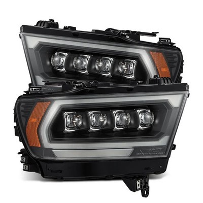 AlphaRex NOVA LED Clear Lens Black Projector Headlights For 19-24 Ram 1500