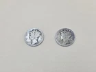 Lot Of 2 Mercury Dimes 1920-P 1929-P 90% Silver Circulated US Coins