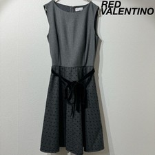 RED VALENTINO polka dot lace sleeveless Dress Women Size 38 Gray Black Genuine