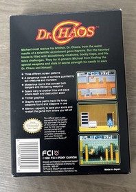 Dr. Chaos (Nintendo NES, 1988) CIB Complete In Box, w/Inserts & Manual, VG 🎮💥
