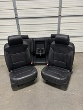 2014-2018 Chevrolet Silverado Sierra Denali Front Rear Black Leather Seats