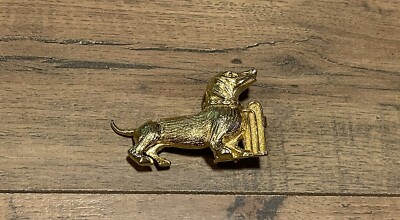 VINTAGE MIMI DI N 1976 Gold Metal Dog Belt Buckle | eBay display picture 1
