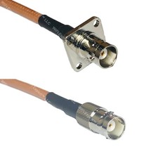 RG400 BNC Flange Female to BNC FEMALE RF Cable FAST-SHIP LOT